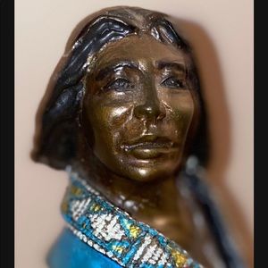 Native American Bronze Statue